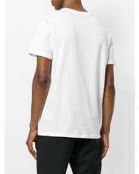 T-shirt à col rond imprimé blanc et noir Moschino