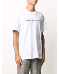 T-shirt à col rond imprimé blanc et noir MSGM