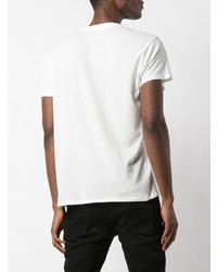 T-shirt à col rond imprimé blanc et noir R13