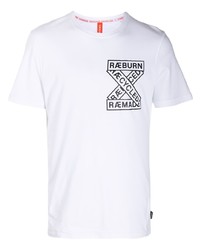 T-shirt à col rond imprimé blanc et noir Raeburn