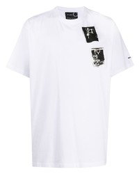 T-shirt à col rond imprimé blanc et noir Raf Simons X Fred Perry