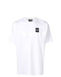 T-shirt à col rond imprimé blanc et noir Raf Simons X Fred Perry