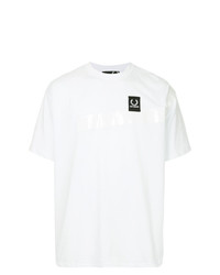 T-shirt à col rond imprimé blanc et noir Raf Simons X Fred Perry