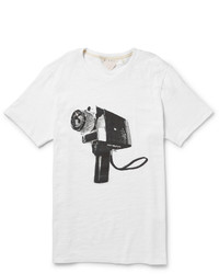 T-shirt à col rond imprimé blanc et noir Rag and Bone