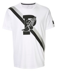 T-shirt à col rond imprimé blanc et noir Ralph Lauren Collection