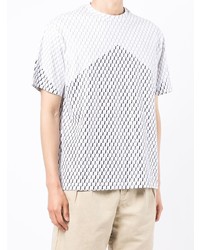 T-shirt à col rond imprimé blanc et noir Emporio Armani