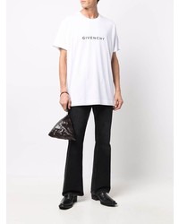 T-shirt à col rond imprimé blanc et noir Givenchy