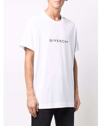 T-shirt à col rond imprimé blanc et noir Givenchy