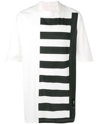 T-shirt à col rond imprimé blanc et noir Rick Owens DRKSHDW