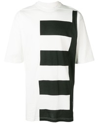 T-shirt à col rond imprimé blanc et noir Rick Owens DRKSHDW