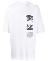 T-shirt à col rond imprimé blanc et noir Rick Owens DRKSHDW