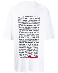 T-shirt à col rond imprimé blanc et noir Rick Owens DRKSHDW