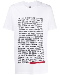 T-shirt à col rond imprimé blanc et noir Rick Owens DRKSHDW