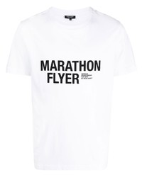 T-shirt à col rond imprimé blanc et noir Ron Dorff