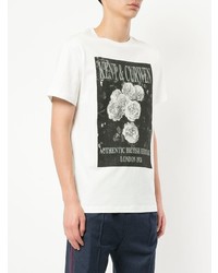 T-shirt à col rond imprimé blanc et noir Kent & Curwen