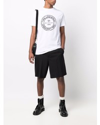 T-shirt à col rond imprimé blanc et noir Karl Lagerfeld