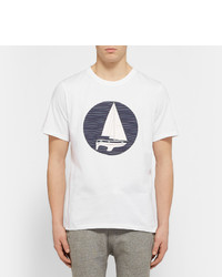 T-shirt à col rond imprimé blanc et noir A.P.C.