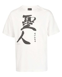 T-shirt à col rond imprimé blanc et noir SAINT MXXXXXX