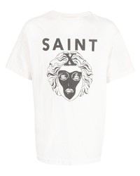 T-shirt à col rond imprimé blanc et noir SAINT MXXXXXX