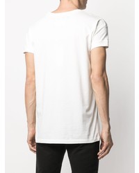 T-shirt à col rond imprimé blanc et noir Maison Margiela