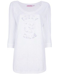 T-shirt à col rond imprimé blanc et noir See by Chloe