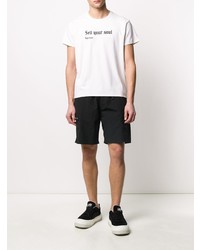 T-shirt à col rond imprimé blanc et noir R13