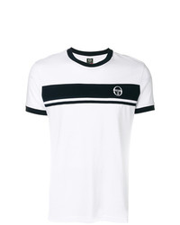 T-shirt à col rond imprimé blanc et noir Sergio Tacchini