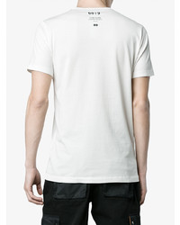 T-shirt à col rond imprimé blanc et noir Stone Island Shadow Project