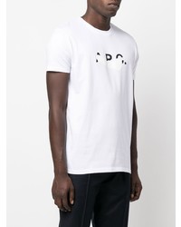 T-shirt à col rond imprimé blanc et noir A.P.C.