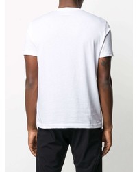 T-shirt à col rond imprimé blanc et noir Ea7 Emporio Armani