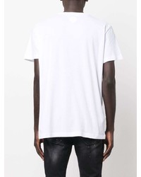 T-shirt à col rond imprimé blanc et noir DSQUARED2