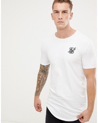 T-shirt à col rond imprimé blanc et noir Siksilk
