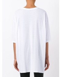 T-shirt à col rond imprimé blanc et noir Haider Ackermann