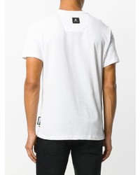 T-shirt à col rond imprimé blanc et noir Philipp Plein