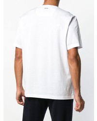 T-shirt à col rond imprimé blanc et noir Z Zegna