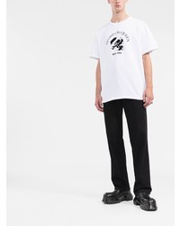 T-shirt à col rond imprimé blanc et noir Alexander McQueen