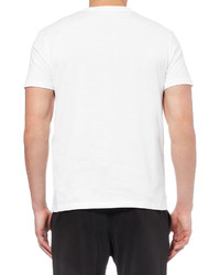 T-shirt à col rond imprimé blanc et noir Alexander McQueen