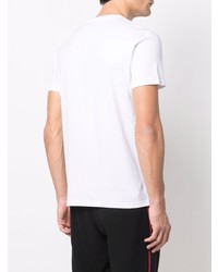 T-shirt à col rond imprimé blanc et noir Alexander McQueen