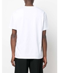 T-shirt à col rond imprimé blanc et noir Alexander McQueen