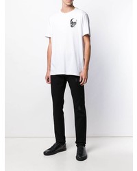 T-shirt à col rond imprimé blanc et noir Philipp Plein