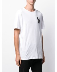 T-shirt à col rond imprimé blanc et noir Philipp Plein