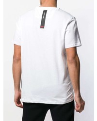 T-shirt à col rond imprimé blanc et noir Philipp Plein