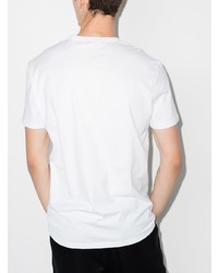 T-shirt à col rond imprimé blanc et noir Alexander McQueen