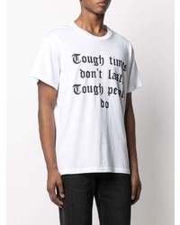 T-shirt à col rond imprimé blanc et noir Amiri