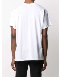 T-shirt à col rond imprimé blanc et noir Amiri