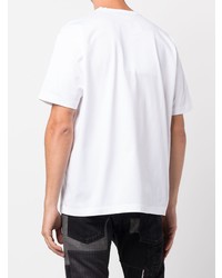 T-shirt à col rond imprimé blanc et noir Junya Watanabe