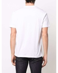 T-shirt à col rond imprimé blanc et noir Brioni