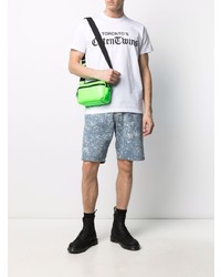 T-shirt à col rond imprimé blanc et noir DSQUARED2