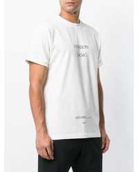 T-shirt à col rond imprimé blanc et noir Ih Nom Uh Nit