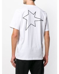 T-shirt à col rond imprimé blanc et noir Helmut Lang